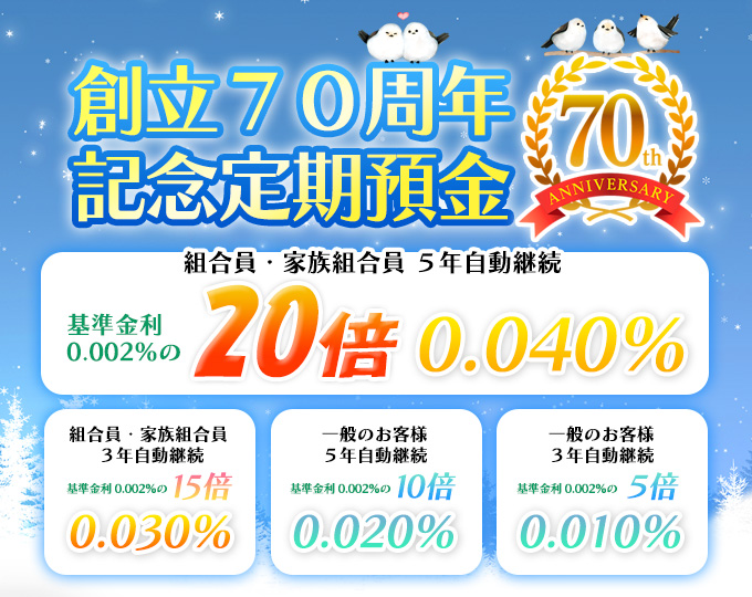 創立７０周年記念定期預金 